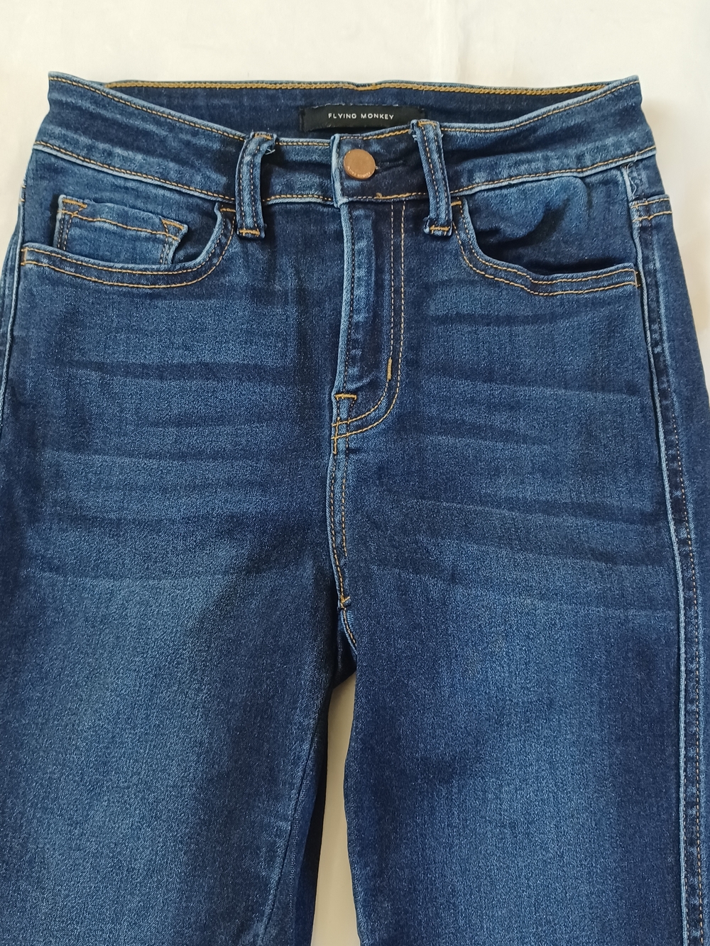 Flying Monkey Women's Jeans Highrise Skinny Dark Wash Stretch Size 25 25x29.5 - Picture 3 of 11